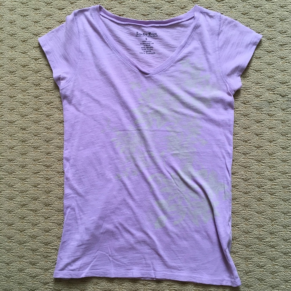 Lucky Brand Floral Lavender Purple T Shirt